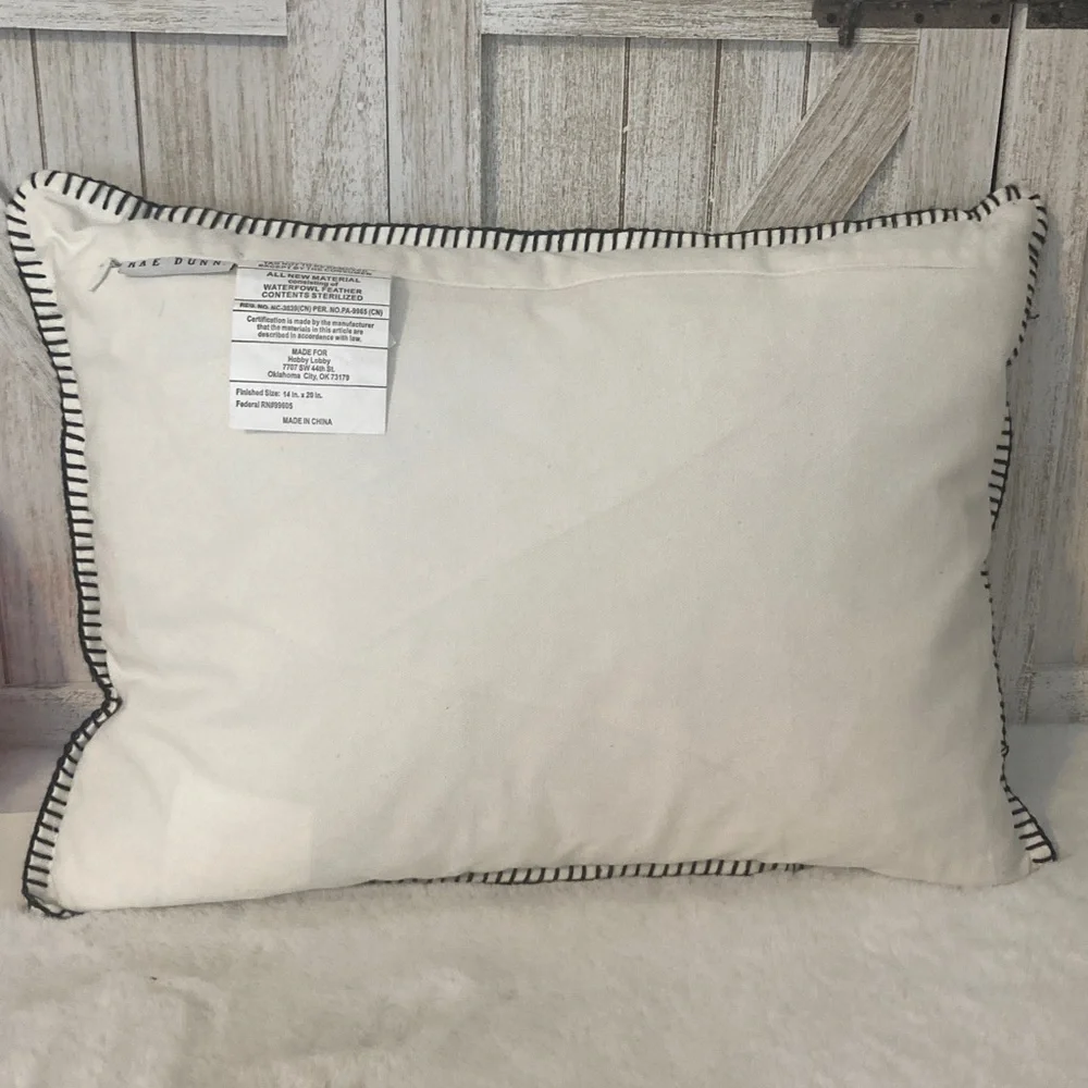 Rae Dunn Joy Pillow - White and Black